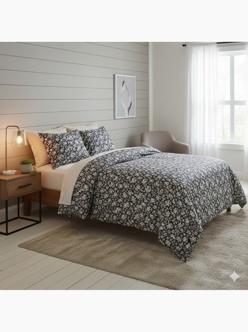 Parure de lit gaze de coton Sakura Gris - Kiabi