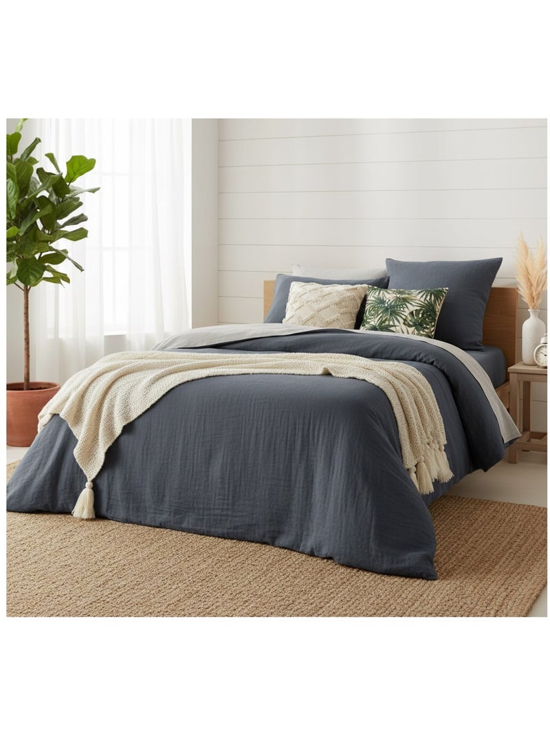 Parure de lit Gaze de coton tendance Beige sable - Kiabi