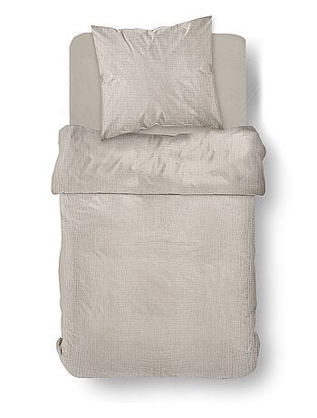 Parure de lit gaze de coton unie DUNE ESSENTIAL