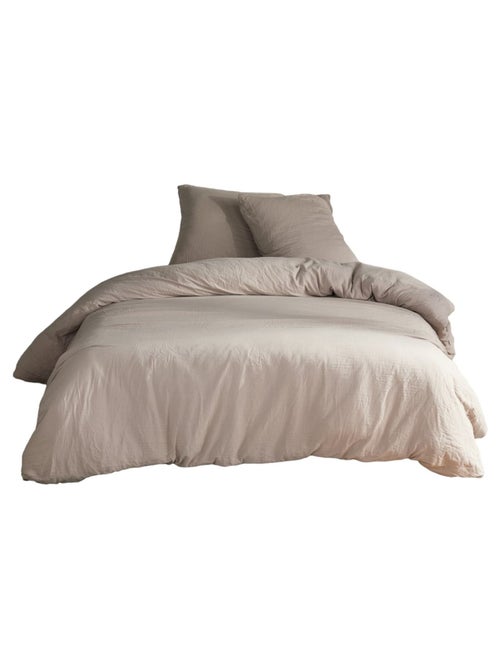 Parure de lit gaze de coton unie DUNE ESSENTIAL - Kiabi