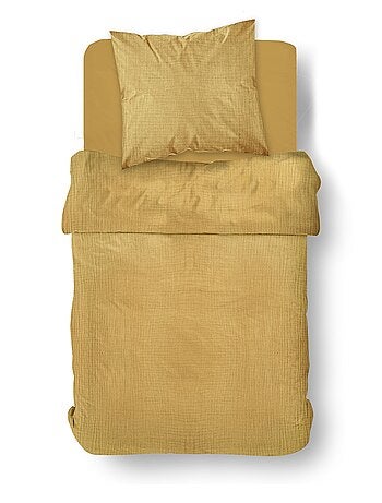Parure de lit gaze de coton unie OCRE ESSENTIAL