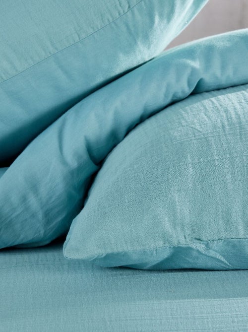 Parure de lit gaze de coton unie SEA SIDE - Kiabi