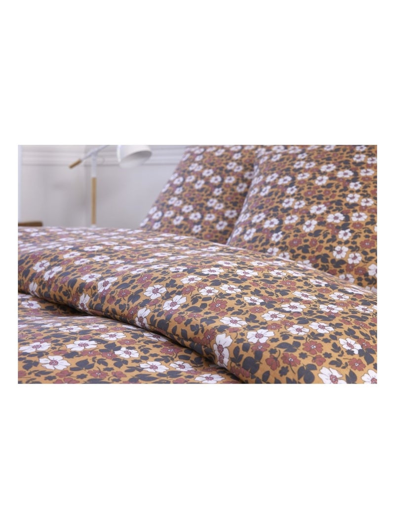 Parure de lit gaze de coton Verone Marron - Kiabi