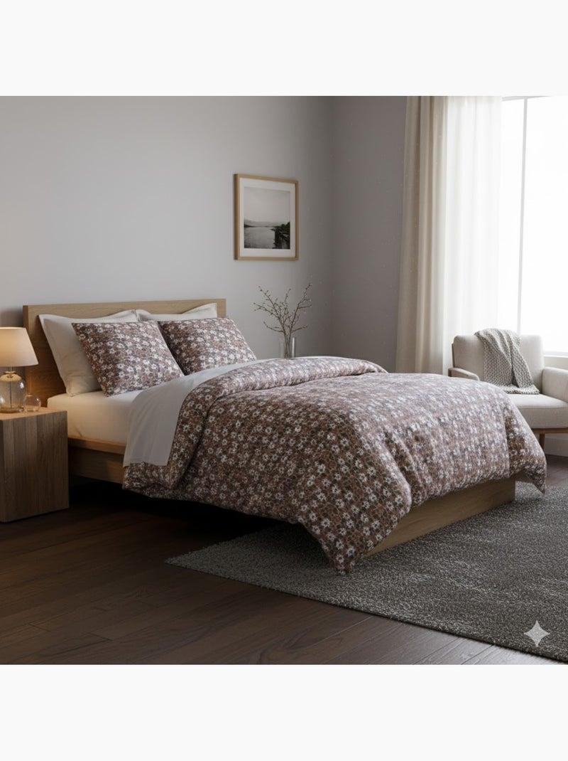 Parure de lit gaze de coton Verone Marron - Kiabi