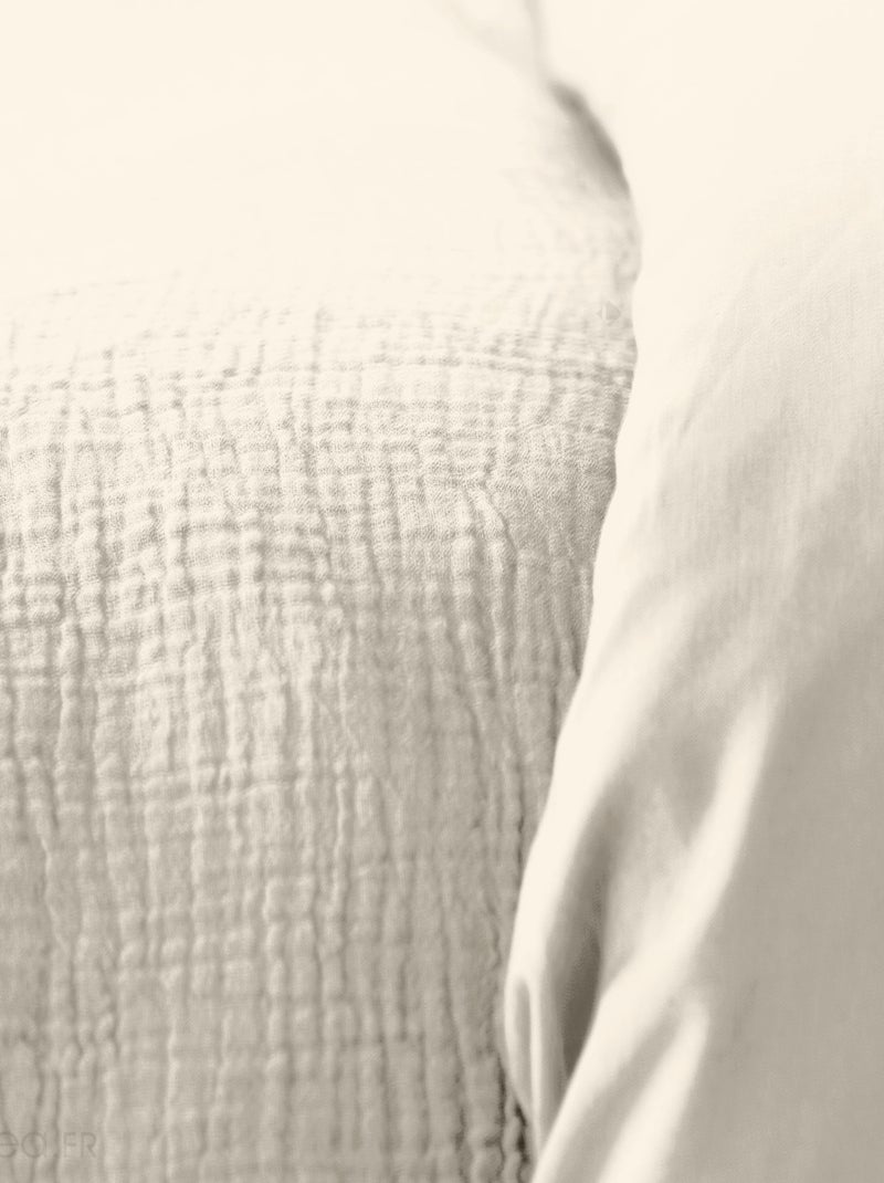 Parure de lit GAZGAZ double gaze de coton Beige argile - Kiabi