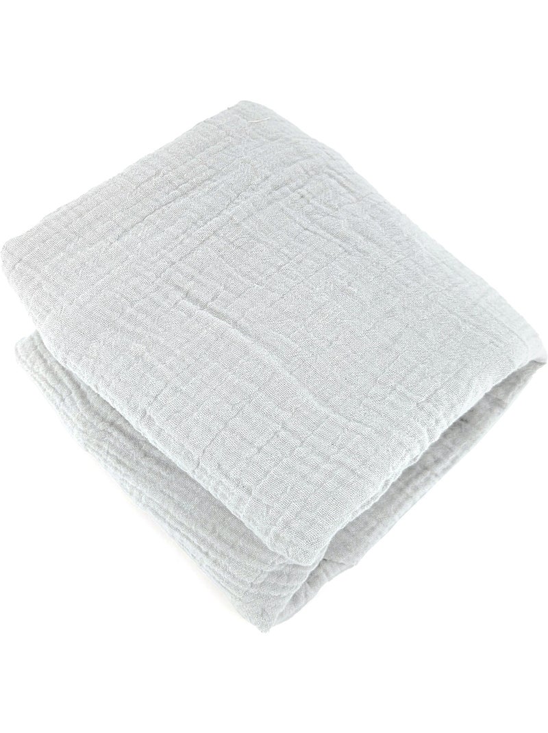 Parure de lit GAZGAZ double gaze de coton Gris - Kiabi