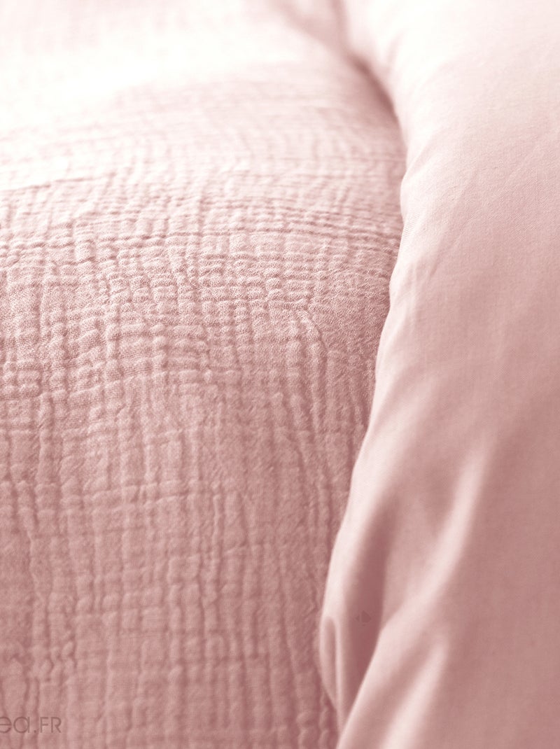 Parure de lit GAZGAZ double gaze de coton Rose - Kiabi