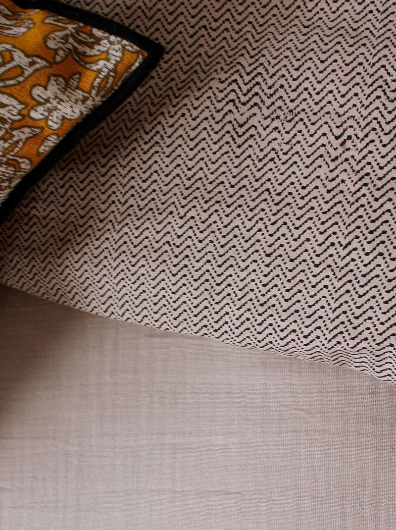 Parure de lit géométrique et réversible Beige grès - Kiabi