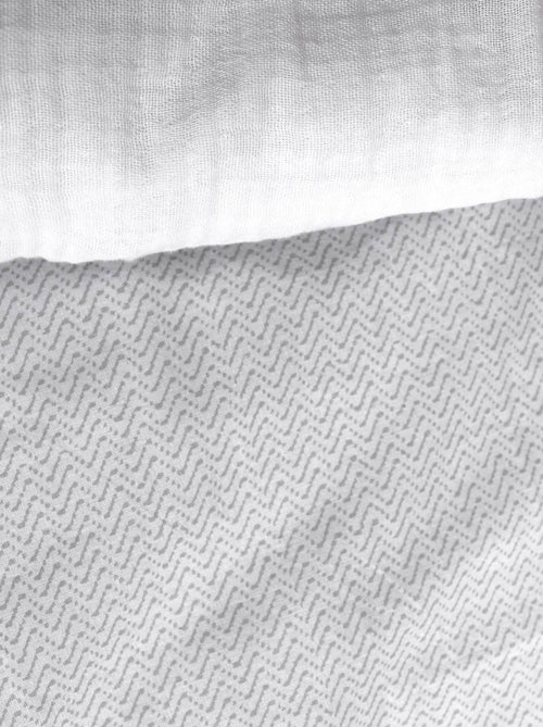 Parure de lit géométrique et réversible - Kiabi