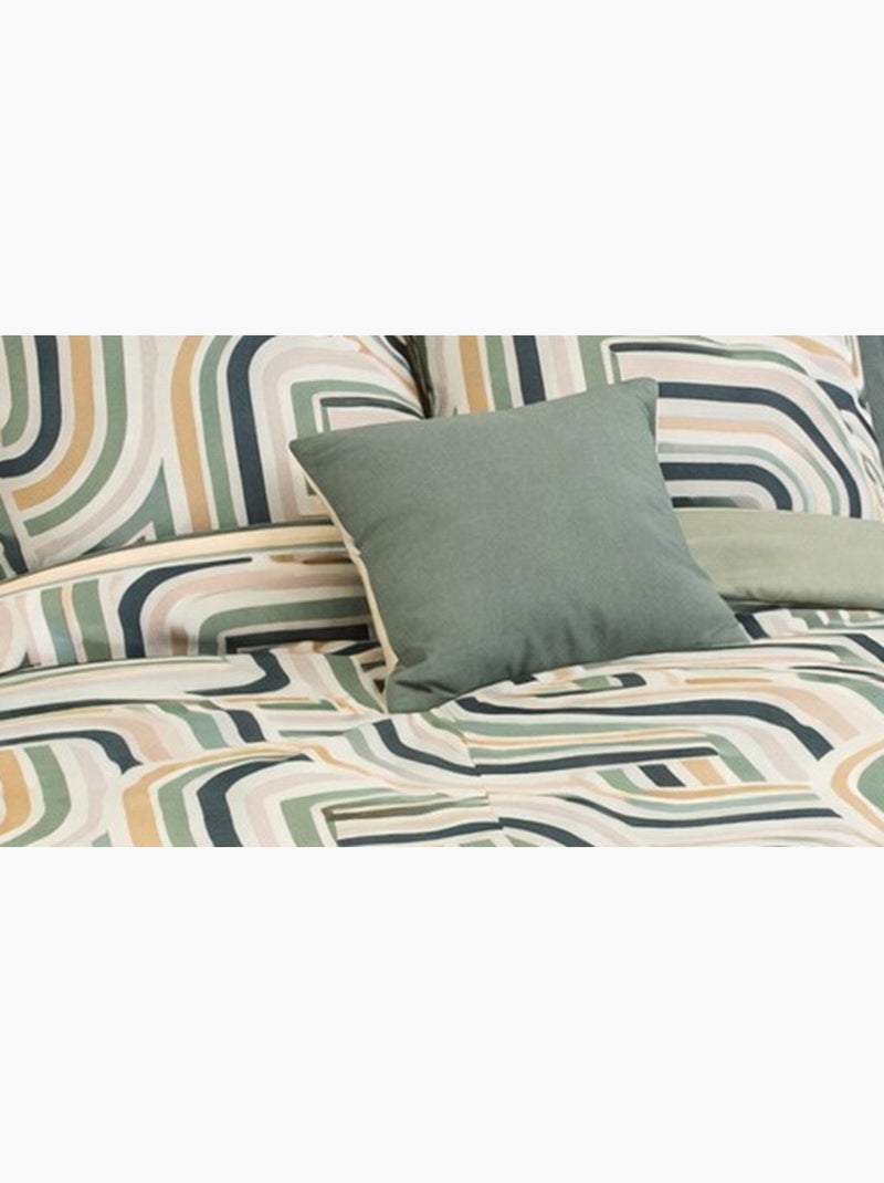 Parure de lit géométrique retro - 240x220 / multicolore Multicolore - Kiabi