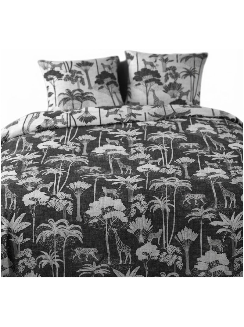 Parure de lit girafe et panthère Gris - Kiabi
