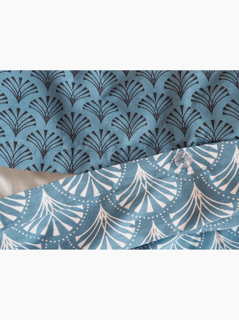 Parure de lit GRAPHIQUE Élégante – 100% coton 57 fils/cm² Bleu - Kiabi