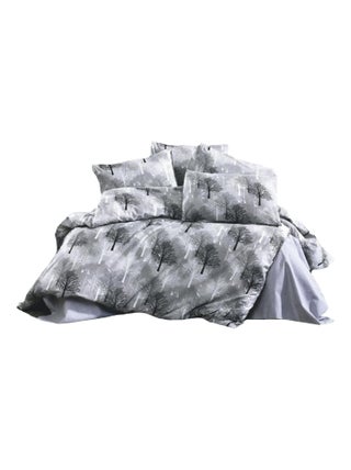 Parure de lit grise TREE 260 x 240 cm - M'Deco