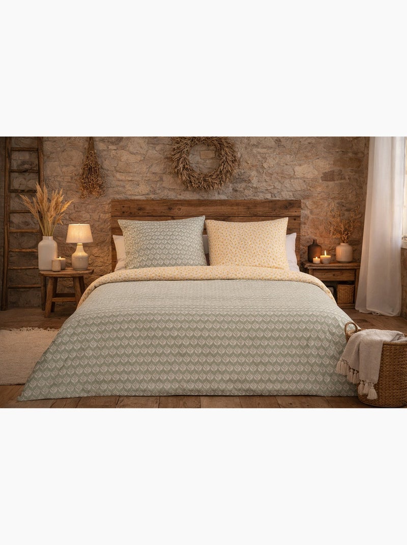 Parure de lit Harmonie Végétale - 240x220 / Vert Vert - Kiabi