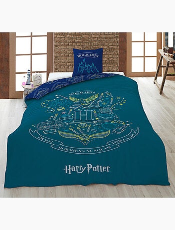 Parure de Lit Harry Potter Poudlard 140x200 cm + Taie 63x63 cm 100% Polyester Réversible