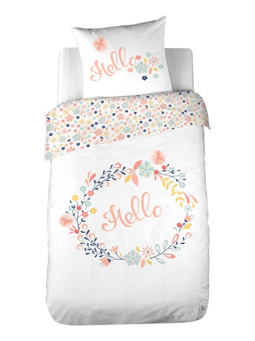 Parure de lit HELLO coton BCI adouci - Kiabi