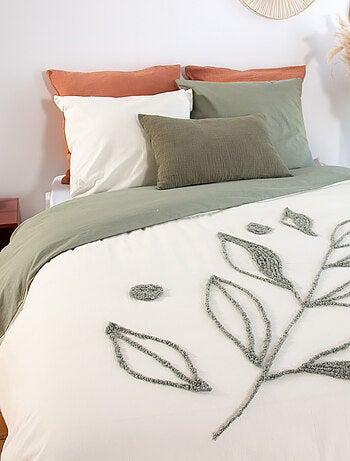 Parure de lit HERBIER coton lavé Taie 63x63 cm