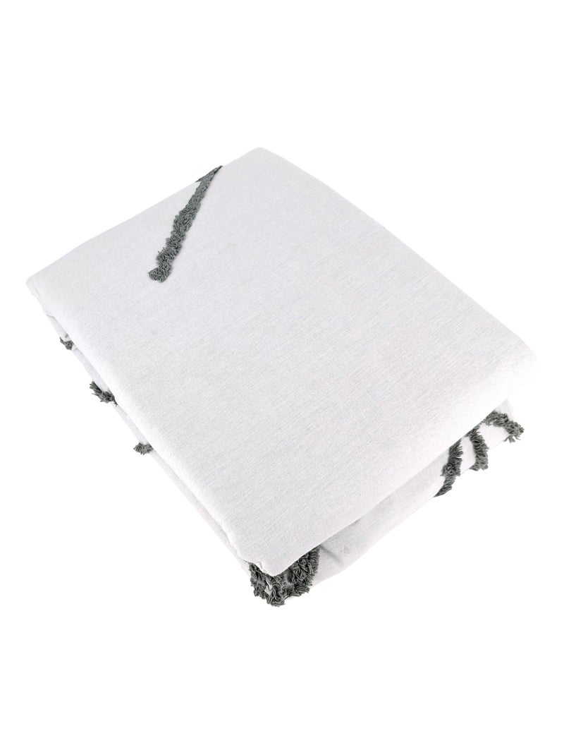 Parure de lit HERBIER coton lavé Taie 63x63 cm Vert - Kiabi