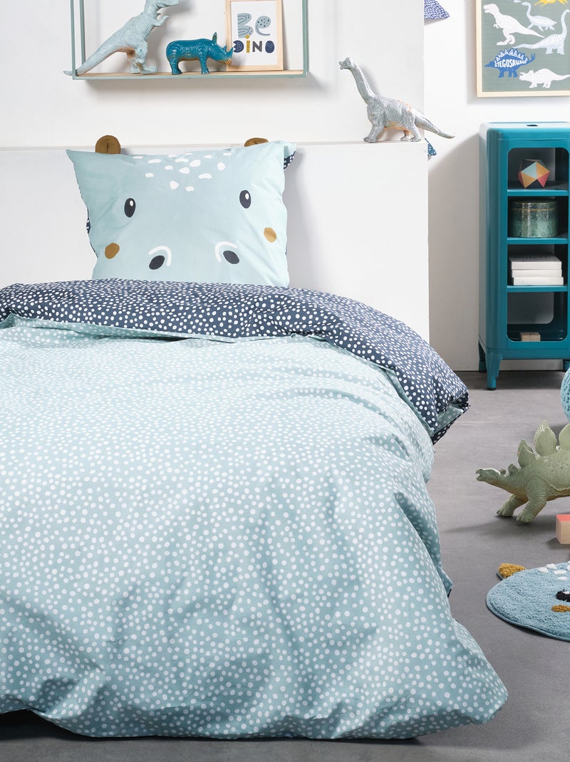 Parure de lit 'Hippopotame' - 1 personne bleu - Kiabi