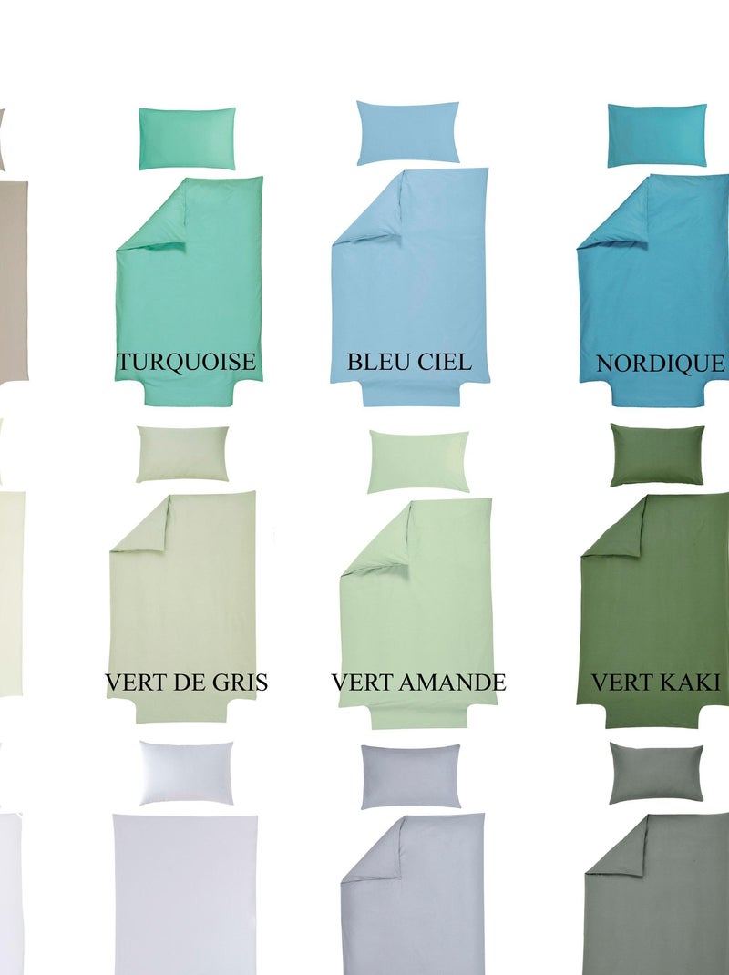 Parure de lit housse de couette 100x140 cm + taie 40x60 cm - Coton Bio - 'P'tit Basile' Gris foncé - Kiabi