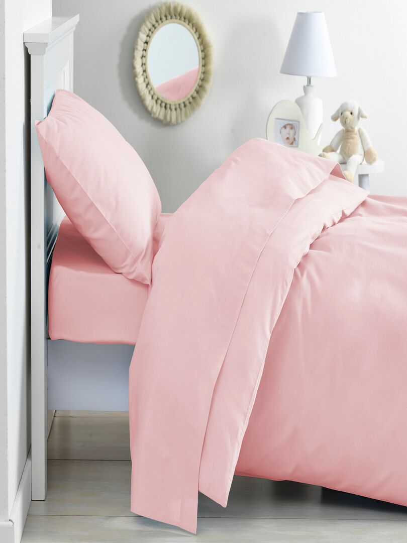 P'tit Basile Housse De Couette 100% Coton Bio 100X140 Rose Pétale