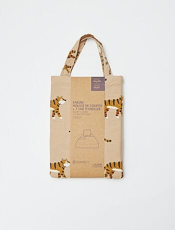 Parure de lit housse de couette (140 x 200cm) + taie d'oreiller - 2 pièces