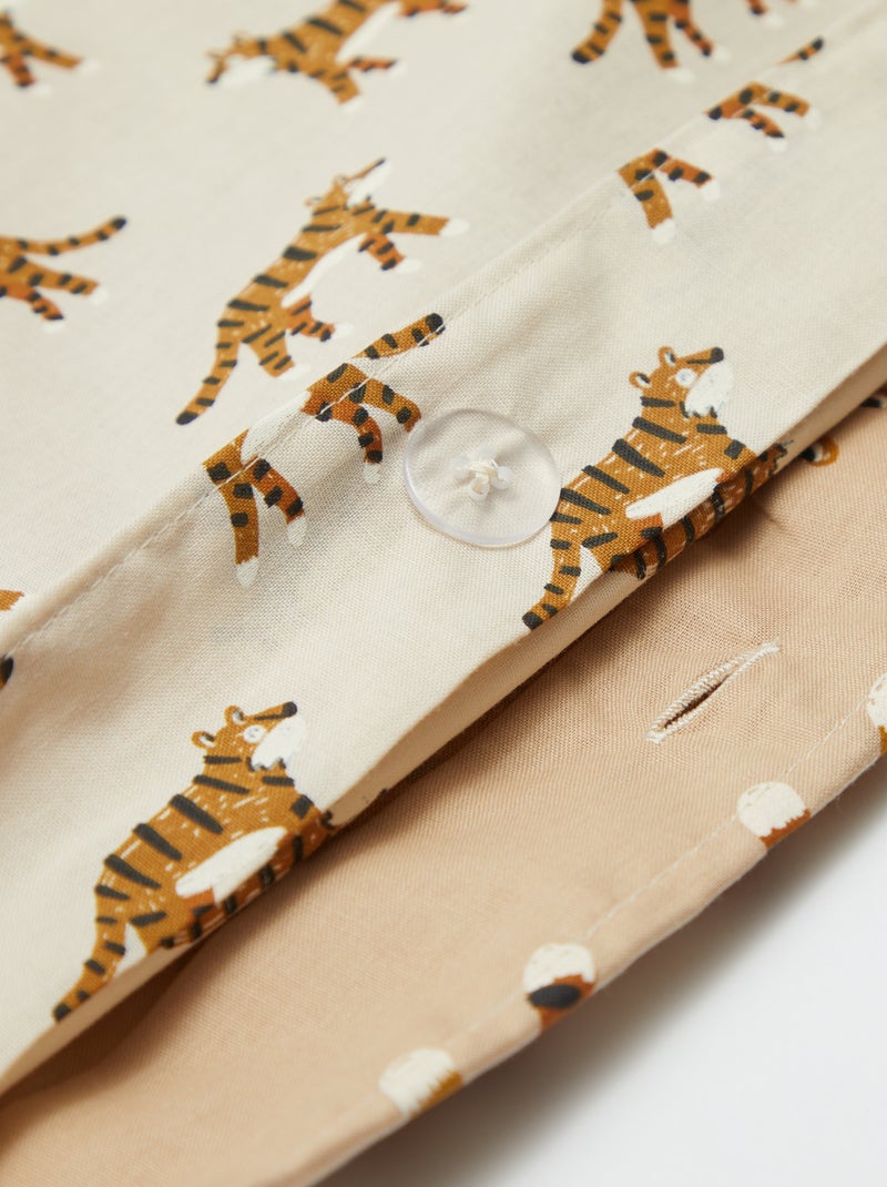 Parure de lit housse de couette (140 x 200cm)  + taie d'oreiller - 2 pièces Beige - Kiabi