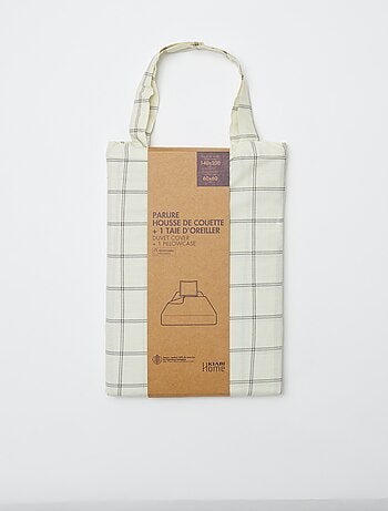 Parure de lit housse de couette (140 x 200cm) + taie d'oreiller - 2 pièces