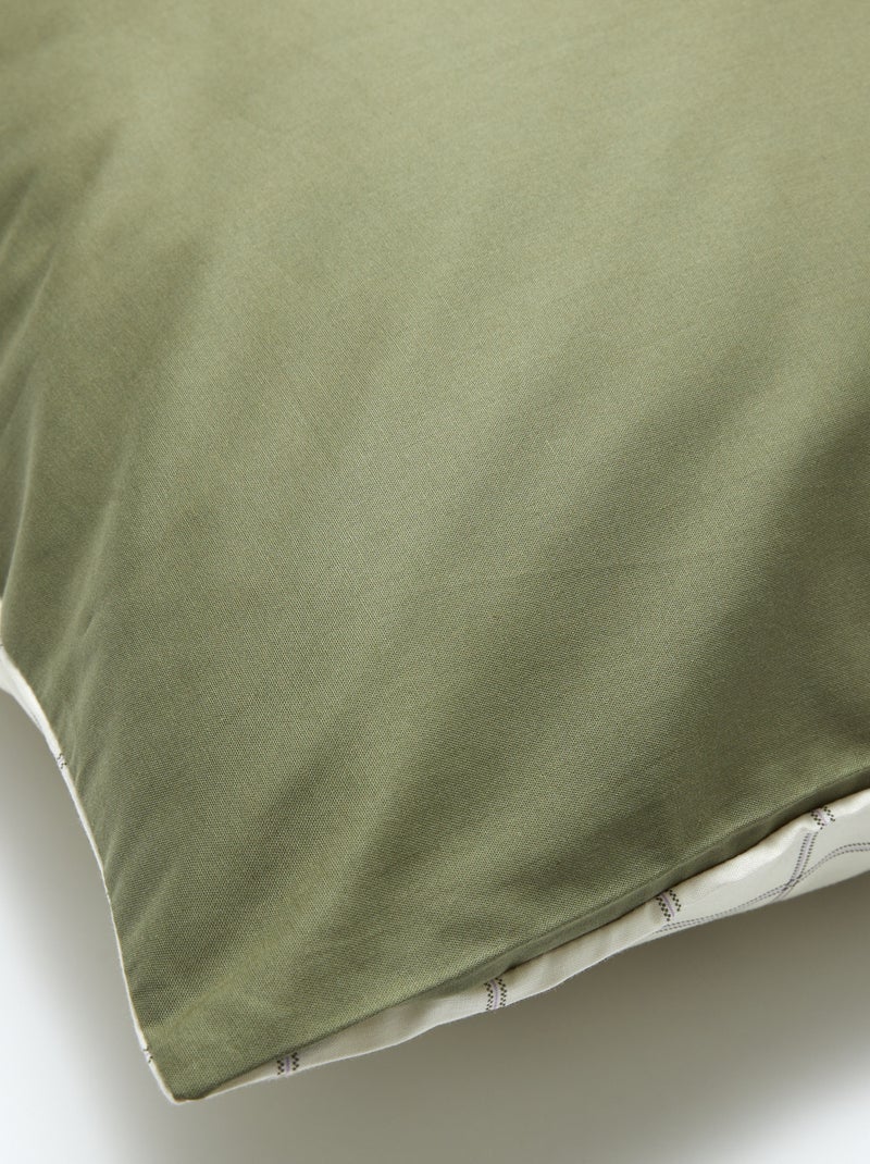 Parure de lit housse de couette (140 x 200cm)  + taie d'oreiller - 2 pièces Blanc/gris - Kiabi