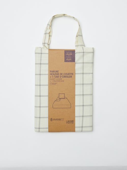Parure de lit housse de couette (140 x 200cm)  + taie d'oreiller - 2 pièces - Kiabi