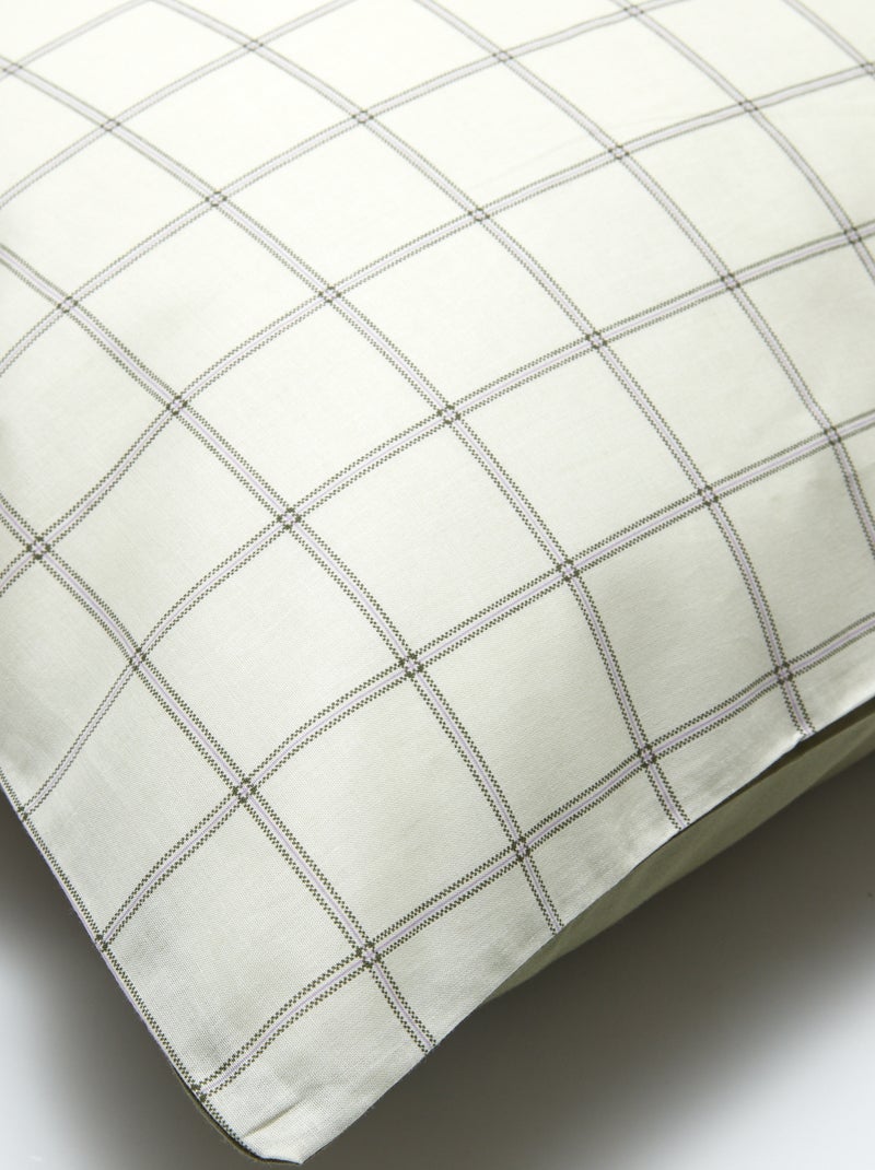 Parure de lit housse de couette (140 x 200cm)  + taie d'oreiller - 2 pièces Blanc/gris - Kiabi