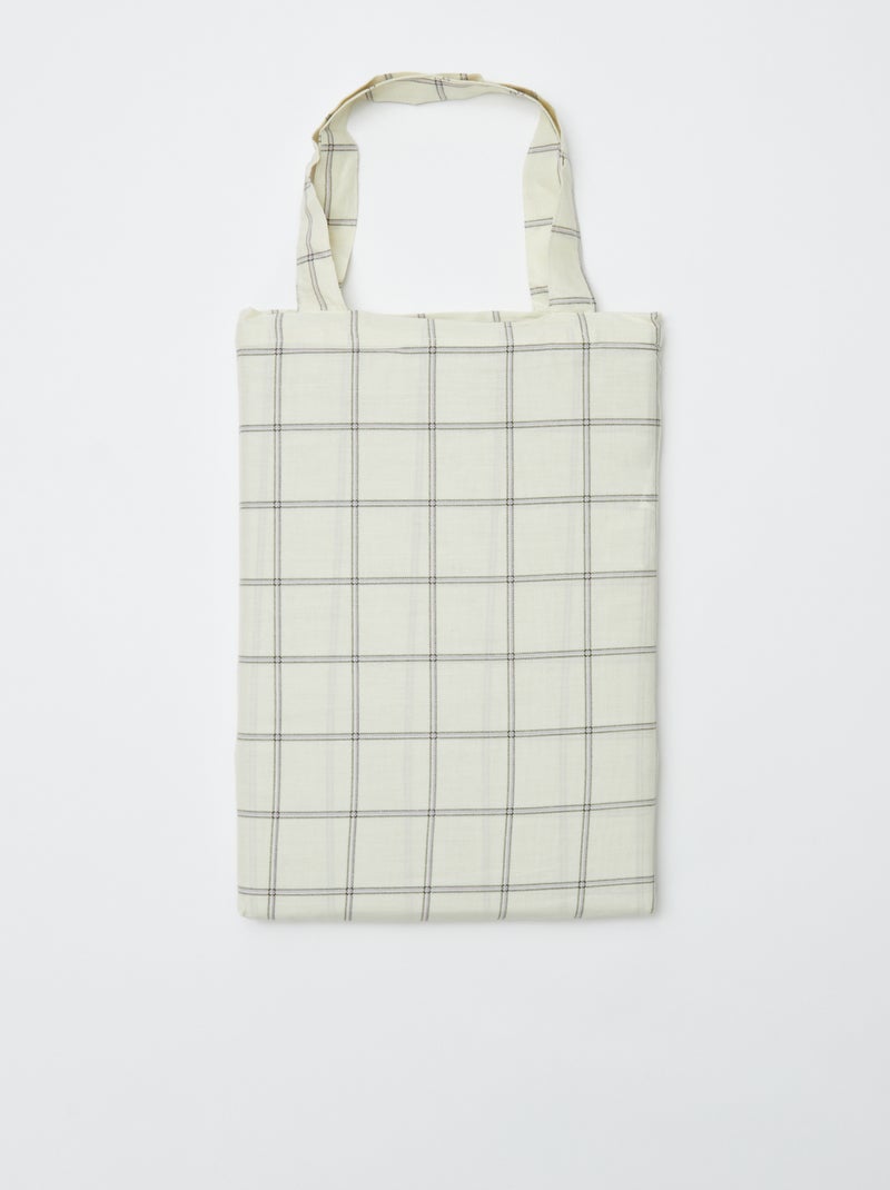 Parure de lit housse de couette (140 x 200cm)  + taie d'oreiller - 2 pièces Blanc/gris - Kiabi