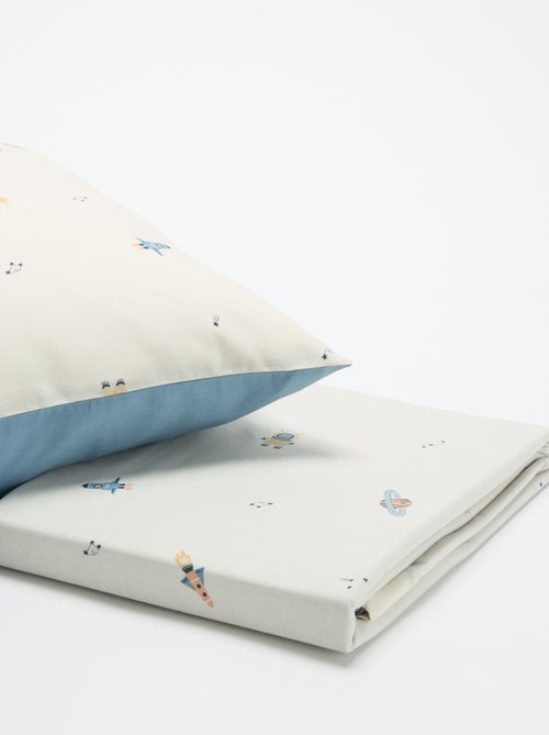 Parure de lit housse de couette (140 x 200cm)  + taie d'oreiller - 2 pièces - Kiabi