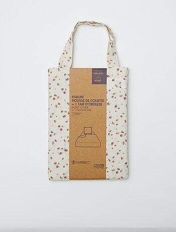 Parure de lit housse de couette (140 x 200cm) + taie d'oreiller - 2 pièces