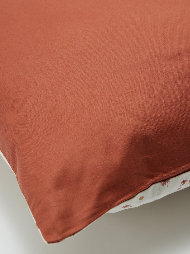 Parure de lit housse de couette (140 x 200cm)  + taie d'oreiller - 2 pièces Ecru/rose - Kiabi