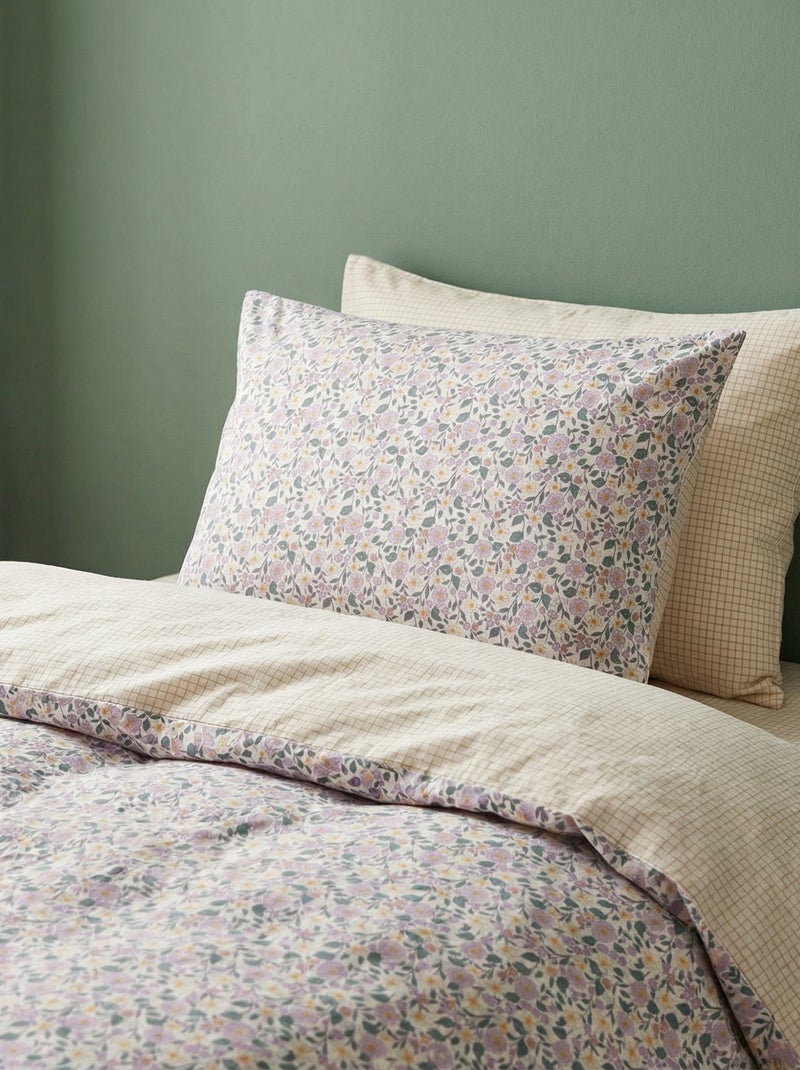 Parure de lit housse de couette (140 x 200cm)  + taie d'oreiller - 2 pièces Violet - Kiabi