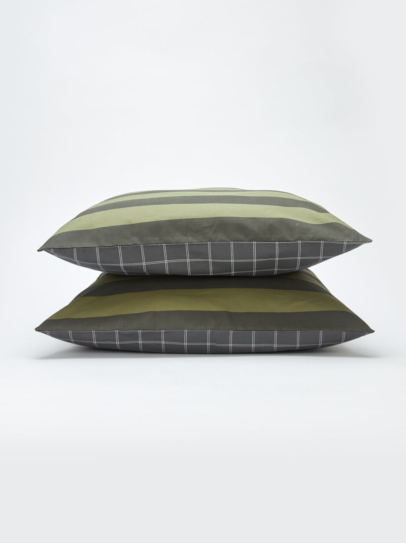 Parure de lit housse de couette (200 x 200 cm)  + taies d'oreiller - 2 pièces Gris - Kiabi