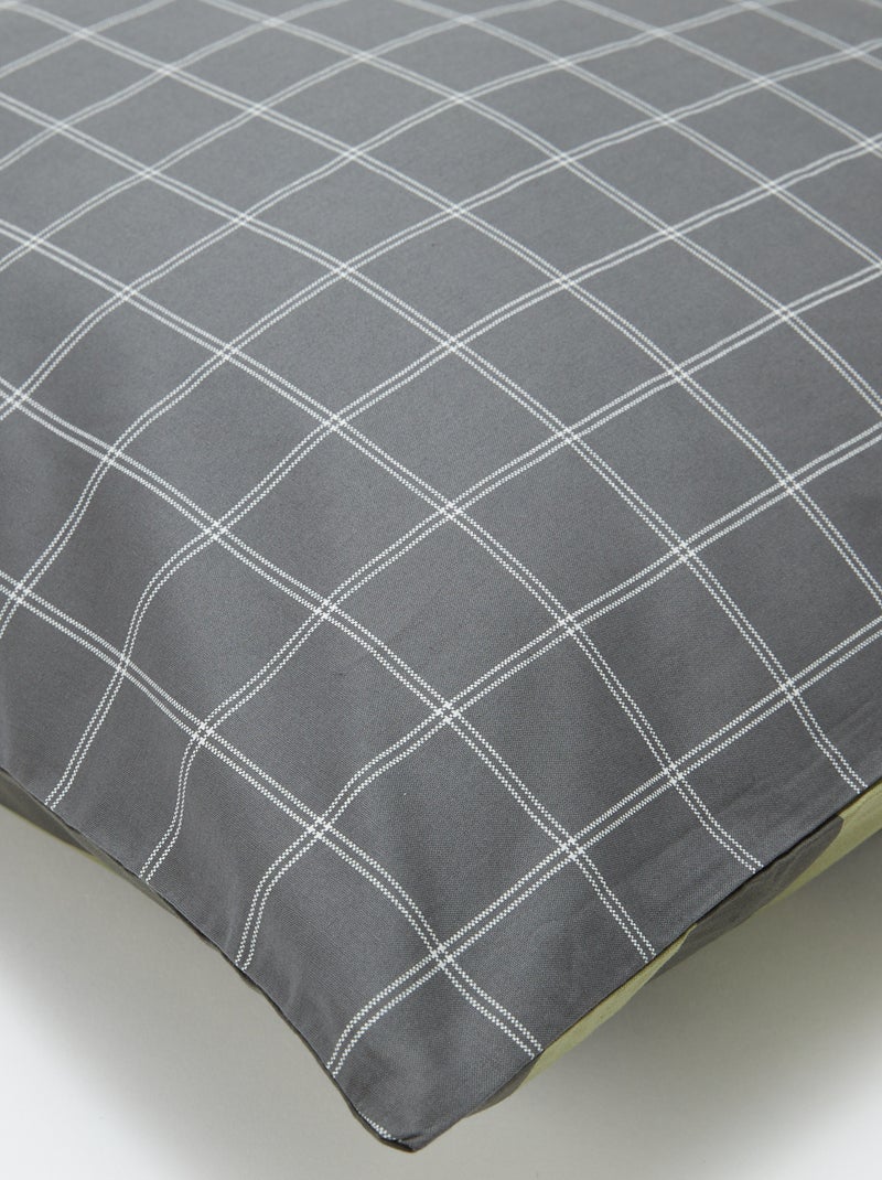 Parure de lit housse de couette (200 x 200 cm)  + taies d'oreiller - 2 pièces Gris - Kiabi