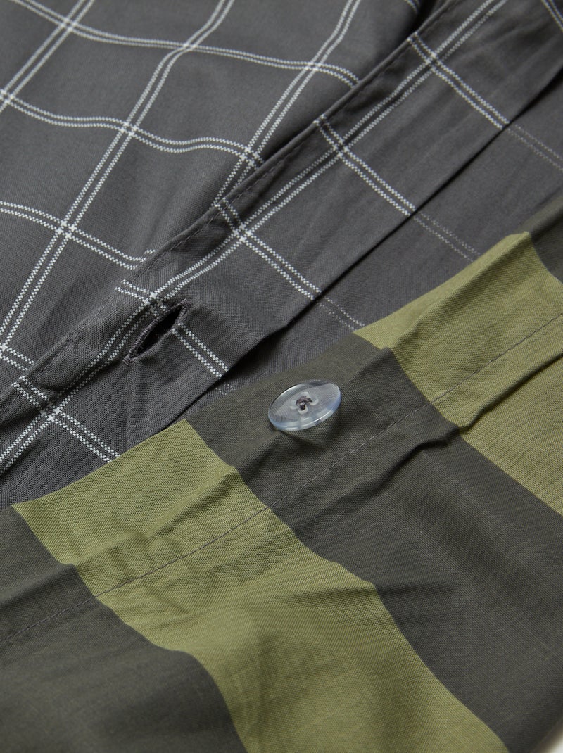 Parure de lit housse de couette (260 x 60 cm)   + 2 taies d'oreillers Gris - Kiabi