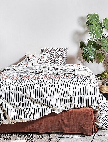 Parure de lit housse de couette avec taie d'oreiller 100% Coton 57 fils Ethnic