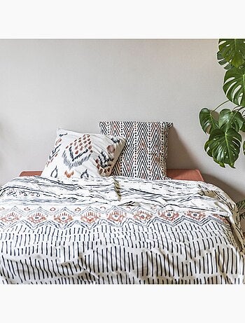 Parure de lit housse de couette avec taie d'oreiller 100% Coton 57 fils Ethnic