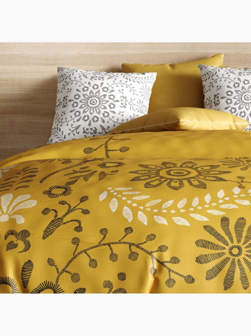 Parure de lit housse de couette avec taies d'oreiller 100% Coton 47 fils Babouchka Multicolore - Kiabi