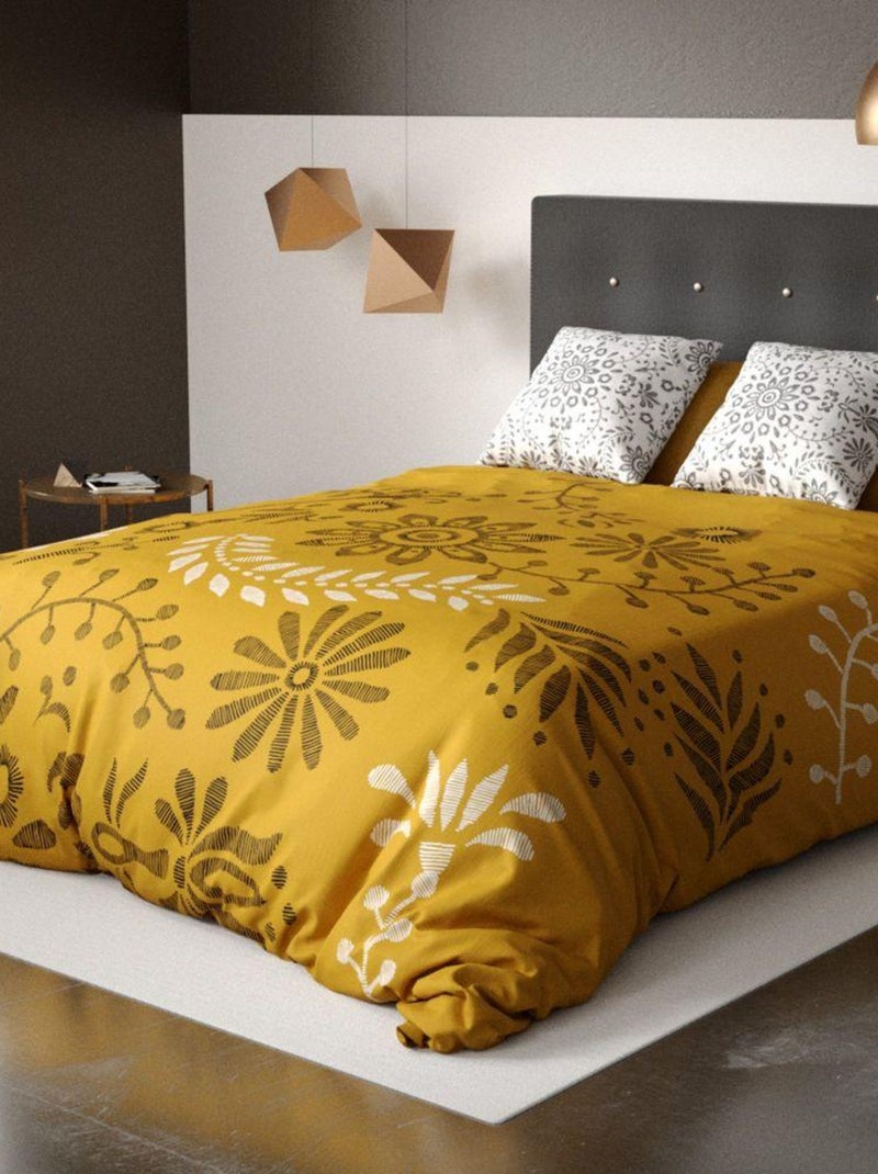 Parure de lit housse de couette avec taies d'oreiller 100% Coton 47 fils Babouchka Multicolore - Kiabi