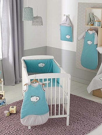 Parure de lit housse de couette brodée + taie - Coton bio - 'P'tit Basile'