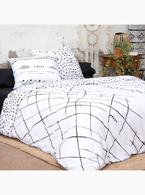 Parure de Lit Ikat – + 2 Taies d'Oreiller en Coton 57 Fils - Kiabi