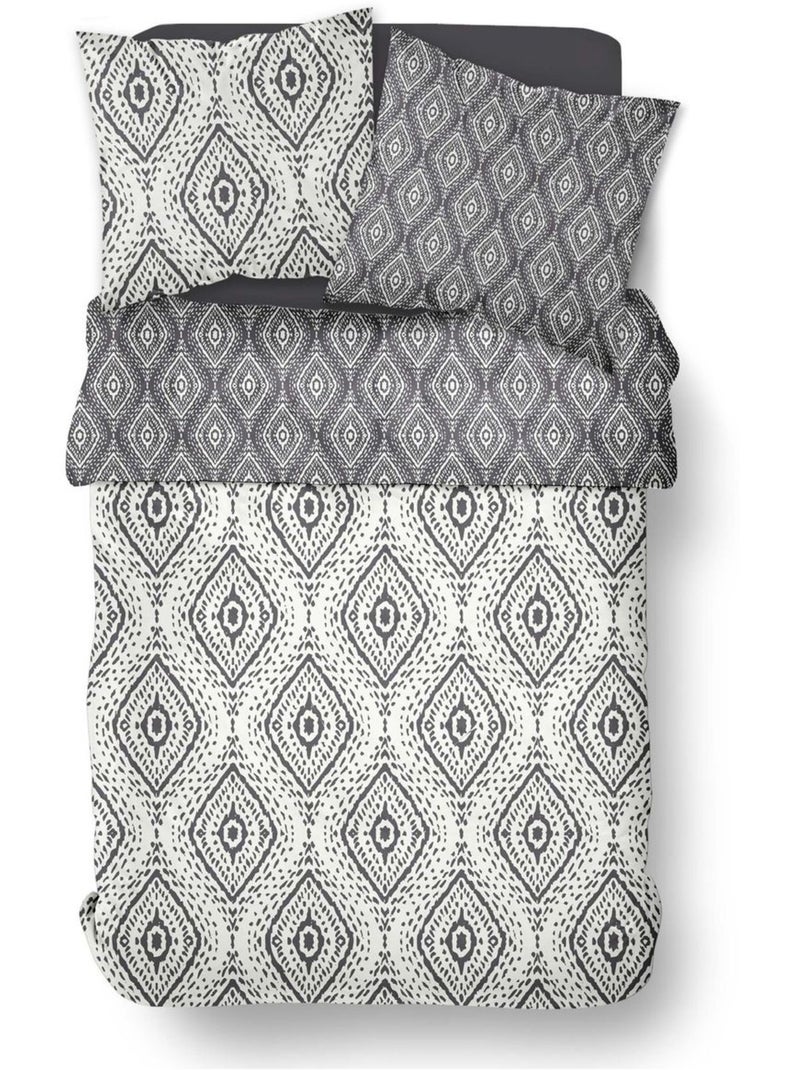 Parure de lit imprim? g?om?trique coton SUNSHINE MAEL Noir - Kiabi