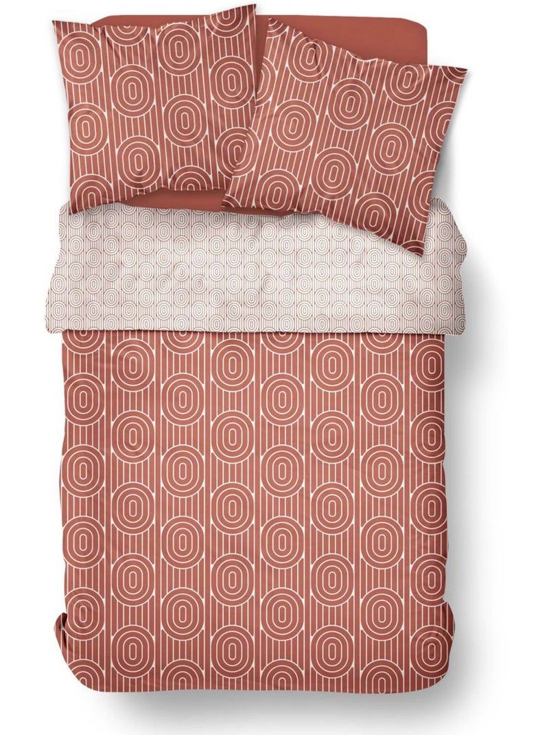 Parure de lit imprim? Graphique coton SUNSHINE VAL Rouge - Kiabi