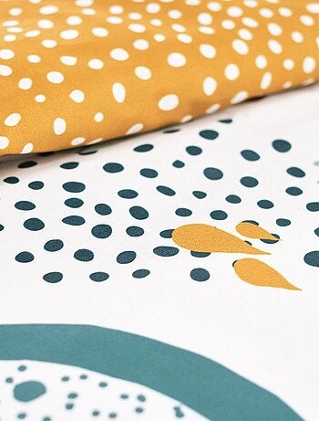 Parure de lit imprim? Pois coton SUNSHINE CHARLINE