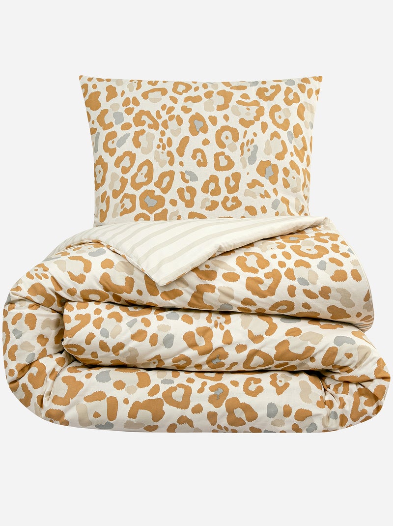 Parure de lit imprimé - 2 personnes BEIGE - Kiabi