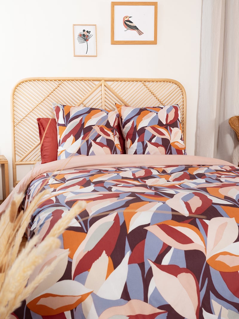Parure de lit imprimé - 2 personnes Beige/rouge - Kiabi